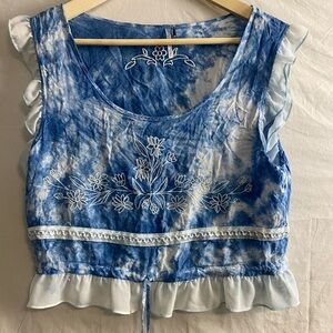 Free people hand dyed indigo top